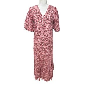 Citrus Women's All Cherries Print Puff Sleeves Maxi Dress Size S Cottagecore NWT